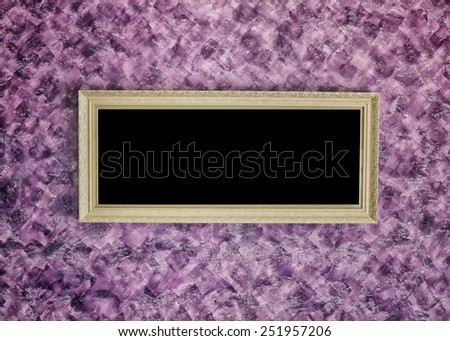 old antique white frame over beautiful purple wall background