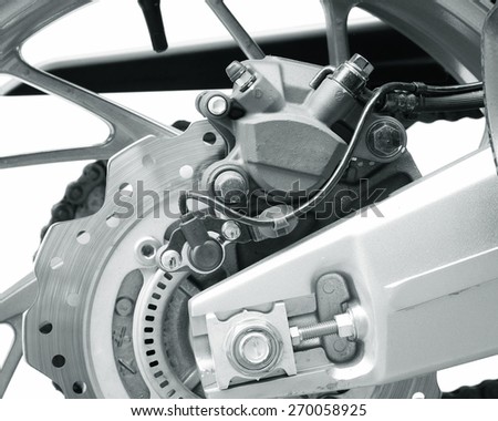 Motorbike engine disk brake.