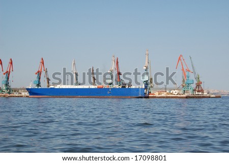 Baku Seaport on Caspian sea, Azerbaijan