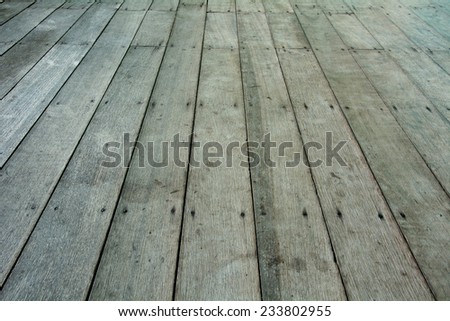 A banner background made of blue painted wood with scratches and worn areas