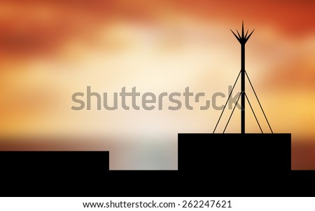 silhouette lightning rod