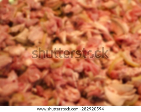 blur red pig meat