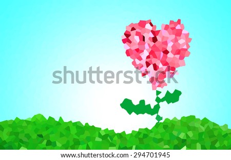 Abstract Geometric Background,Geometric,Tree of Love is a rose.
