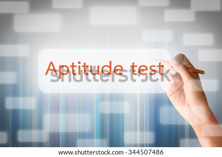 Human hand write aptitude test on the screen