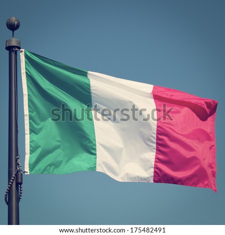 Flag of Italy with Retro Effect.