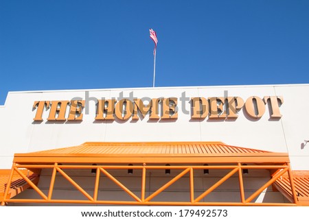 JACKSONVILLE, FL-MARCH 1, 2014: A Home Depot store in Jacksonville. The Home Depot is the largest home improvement retailer in the United States, ahead of rival Lowe\'s.