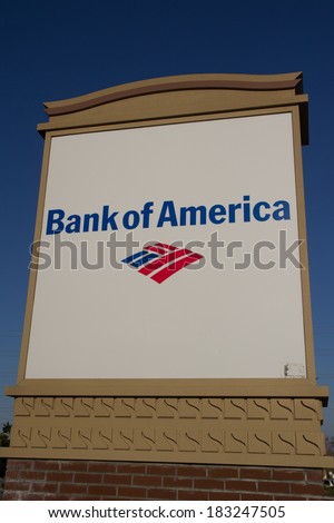 JACKSONVILLE, FLORIDA - MARCH 9, 2014: A Bank of America sign at a bank branch in Jacksonville. Bank of America is the second largest bank holding company in the US by assets.