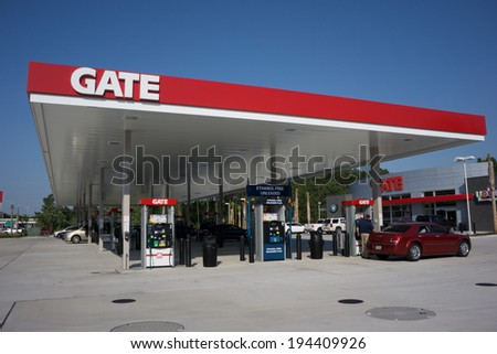 JACKSONVILLE, FL - MAY 22, 2014: A Gate Petroleum gas station in Jacksonville. Gate Petroleum is headquartered in Jacksonville and has over 225 gas stations in six states with over 2,200 employees.