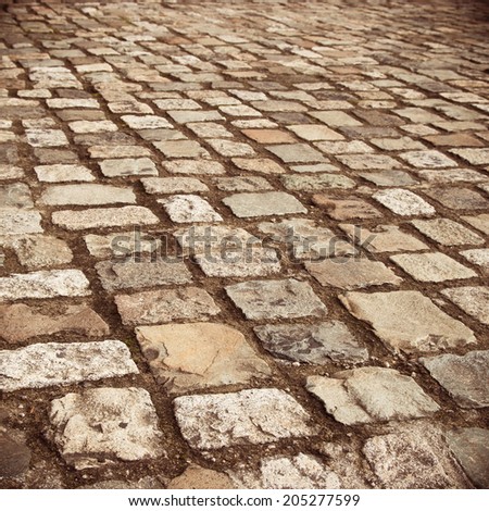 A cobblestone road in Dublin, Ireland