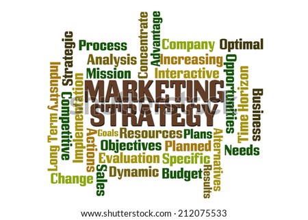 Market Strategy word cloud on white background