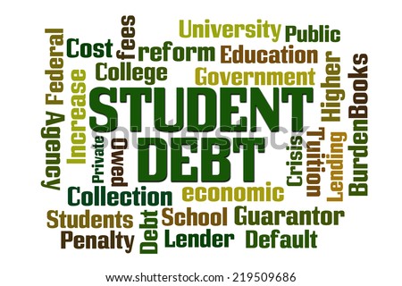 Student Debt word cloud on white background