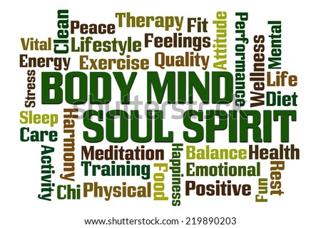 Body Mind Soul Spirit word cloud on white background