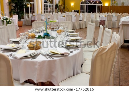 Tables set for an event