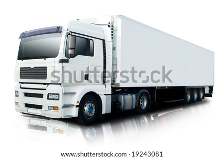 stock photo White Semi Truck