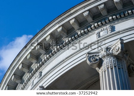 Close up of Neo Classical Style Architecture