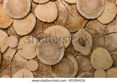 An abstract wood log background close-up