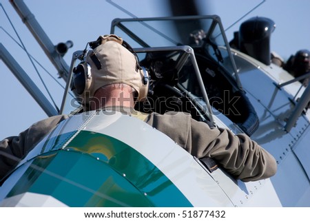 PALM COAST, FLORIDA - MARCH 27: A pilot gets ready to take off at the Wings Over Flagler Air Show at the Flagler County Airport on March 27, 2010 in Palm Coast, Florida.