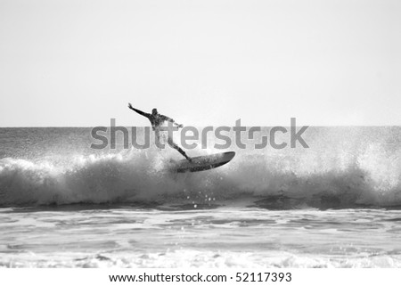 A Silhouette of Surfer in the Ocean