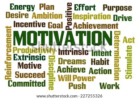 Motivation word cloud on white background