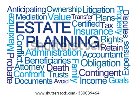 Estate Planning Word Cloud on White Background