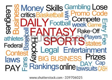Daily Fantasy Sports Word Cloud on White Background
