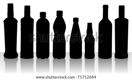 Bottle Silhouettes Stock Vector 75712684 : Shutterstock