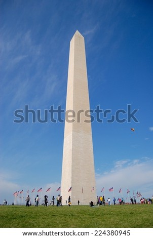 WASHINGTON, DC - AUGUST 31: Washington DC Monument on August 31, 2014 in Washington DC,USA. Famous Washington DC Monument in Washington, D.C, people from all over the world come to visit.