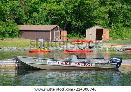 GERMANTOWN,MD- JULY 21: Black Hill Park in Maryland USA on July 21, 2014.Black Hill Park offers a variety of outdoor activities, and many people come to ride boats, and kayaks in the summer.