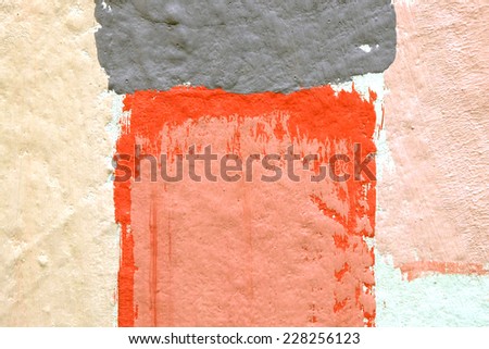 Color paint gray,pink,white,orange on board.