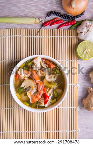 Thai food Tom Yum Koog Clear Soup