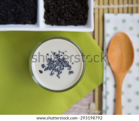 Healthy drink soy milk mix with sesame