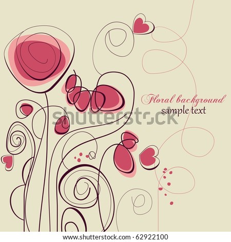 Love Picture Messages on Cute Floral Background  Love Message Stock Vector 62922100