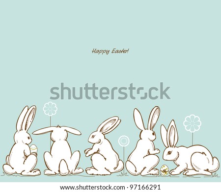 Vector Easter rabbits