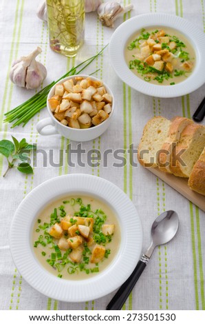 Garlic soup - bio garlic, red onion, all natural ingredients, eat clean