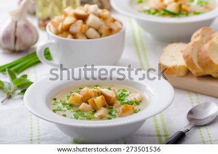 Garlic soup - bio garlic, red onion, all natural ingredients, eat clean