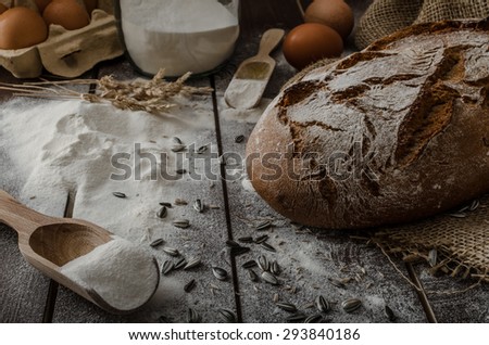 Rustic bread wheat-rye, tasty and crispy, homemade
