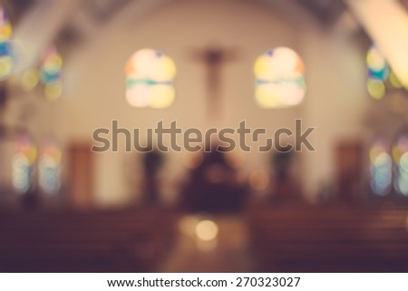 church interior blur abstract background