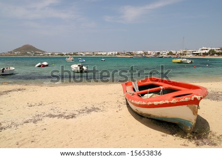 Red boat, Naxos, Greece