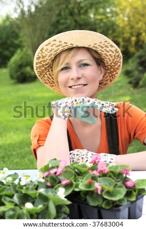Young woman - gardening