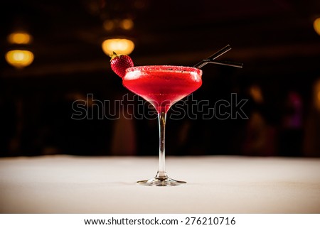 Alcohol coctail drink on the table in restaurant