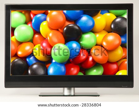 Liquid Crystal Display television with clipping path
