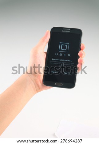 Kuala Lumpur,Malaysia 9th April 2015,Uber is smartphone app-based transportation network