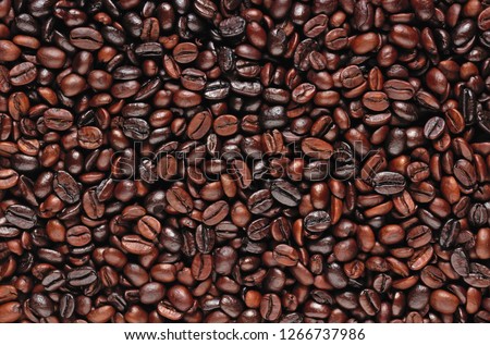 Coffee beans. Roasted coffee beans, can be used as a background. Coffee background close up.