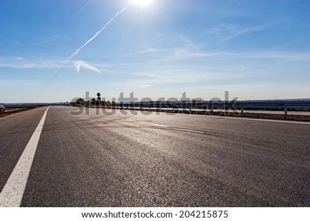 New asphalt road and sky