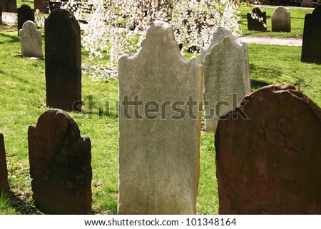 Headstones in a very old church in New York City