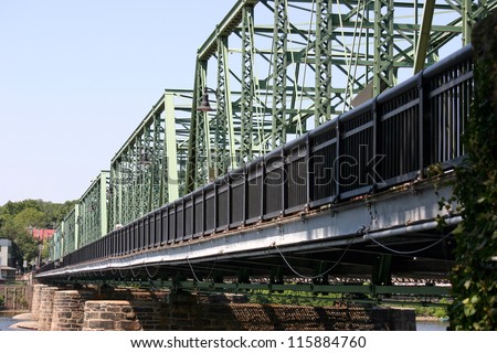 A bridge crossing over the Delaware river