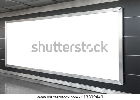 Blank billboard in modern interior hall Blank billboard in modern interior hall