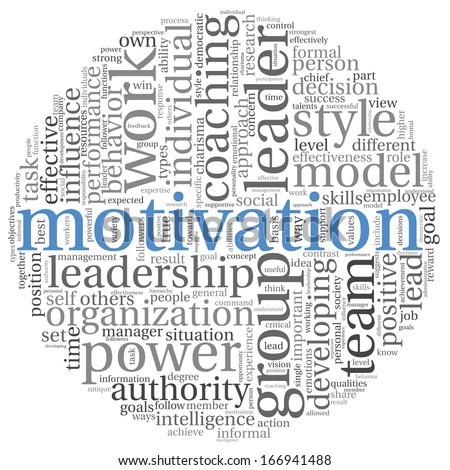 Motivation concept in word tag cloud on white background