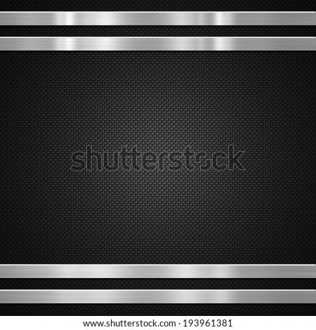 Metal bars on carbon fibre background or texture
