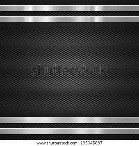Carbon fibre with metal bars  background or texture